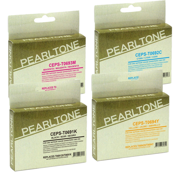 Pearltone® – Cartouche d'encre 69 BK/C/M/Y rendement standard paq.4 (t069CL4) – Modèle économique. - S.O.S Cartouches inc.